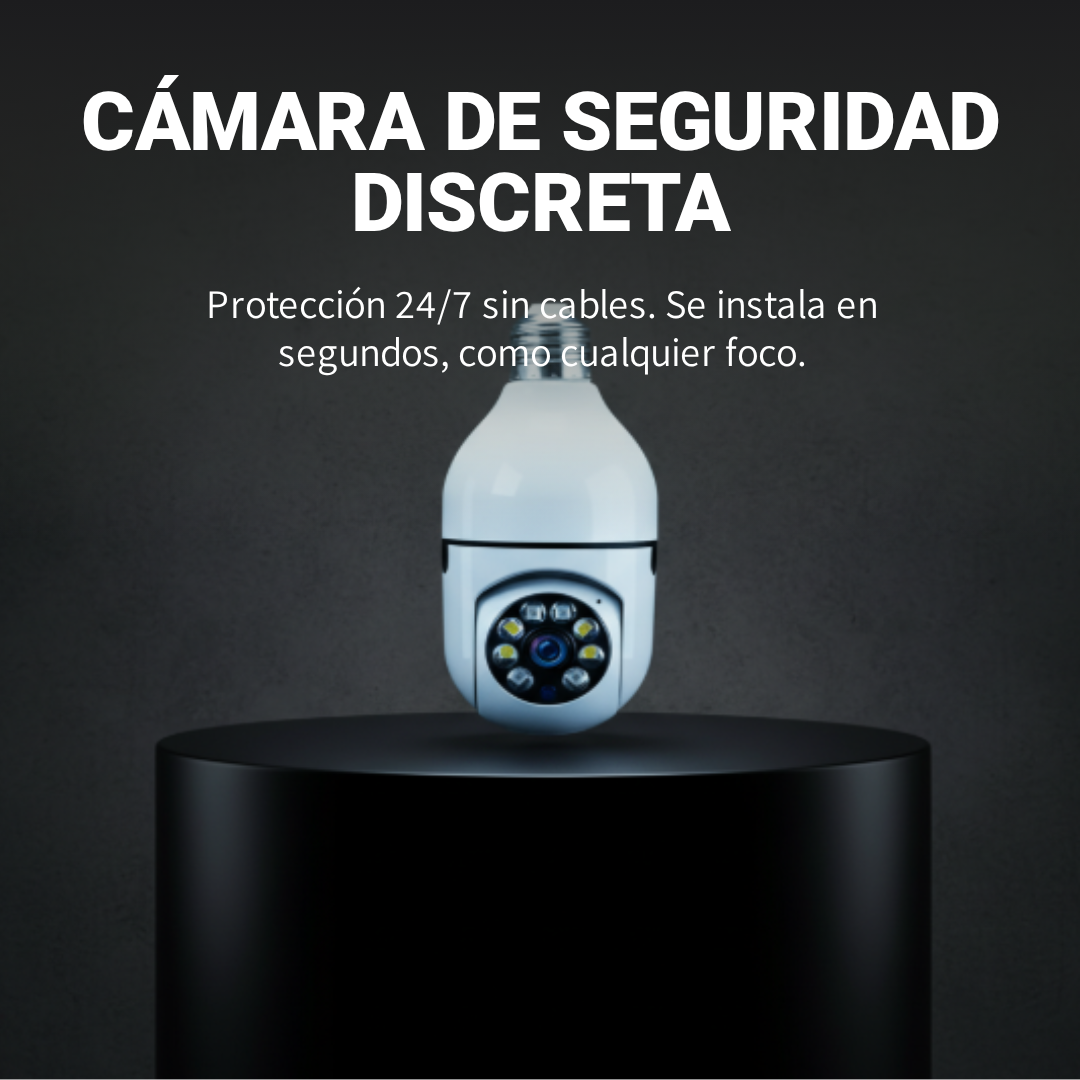 Cámara de Seguridad Bombillo 360° WiFi | Visión Nocturna y Alarma